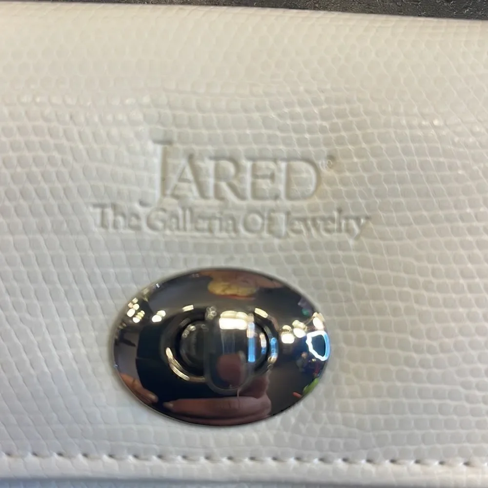 Jared WOLF London Travel Jewelry Roll Cream Leather storage box snakeskin